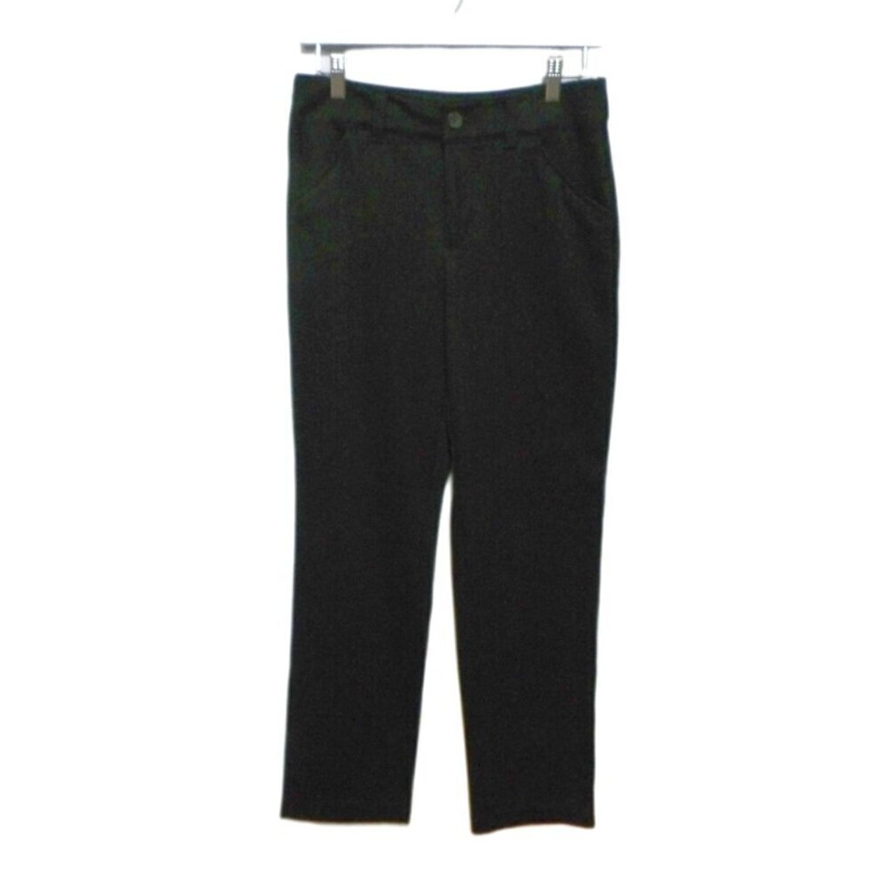 TIME AND TRU black stretch pants high rise straight leg inseam 29" women's 10 P
